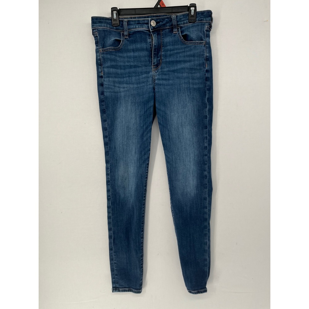 American Eagle Hi-Rise Jegging Next Level Stretch Blue Jeans Size 14 Long